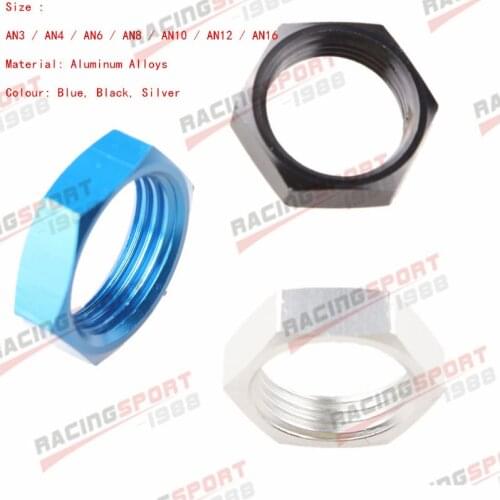 AN3 4 6 8 10 12 16 AN Bulkhead Nut Fitting Adapter Aluminum
