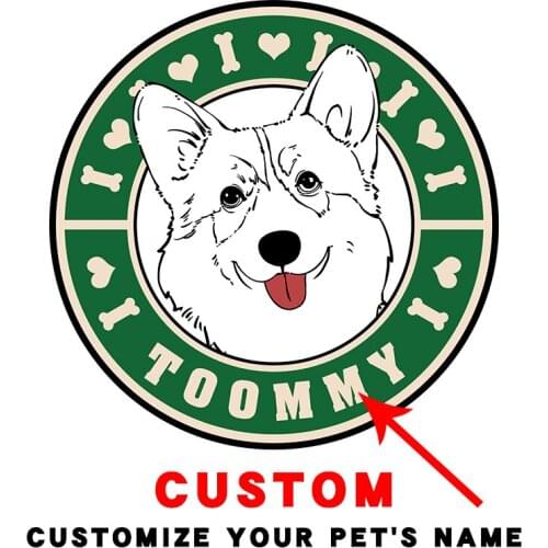 Corgi customization of pets Applique on Clothes Ironing stickers Washable Heat-sensitive patches Heat Transfer PVC Patch