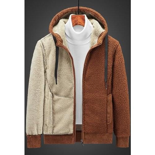 Lamb velvet mens hoodies mens Hoodie coat cardigan velvet mens jacket coat mens Outdoors clothes Lamb cashmere Hoodies Coat