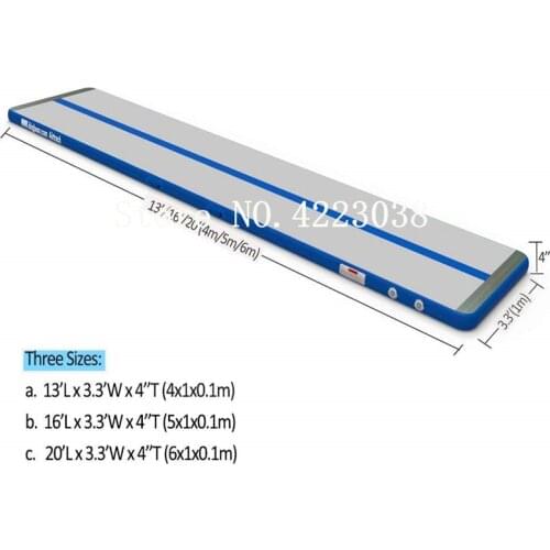 Free Shipping 6*1*0.1m Gymnastics Equipment Multi Color Inflatable Air tTrack At Home Inflatable Air Tumble Track For Gym