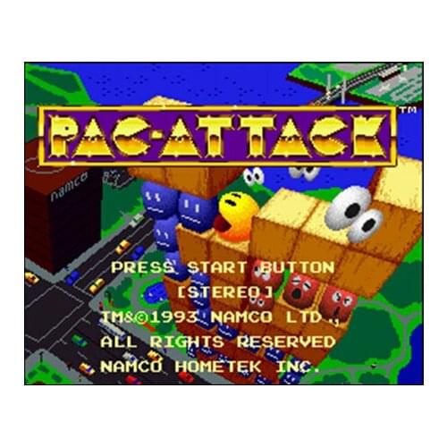 Pac-Attack NTSC Version 16 Bit 46 Pin Big Gray Game Card For USA Game Players