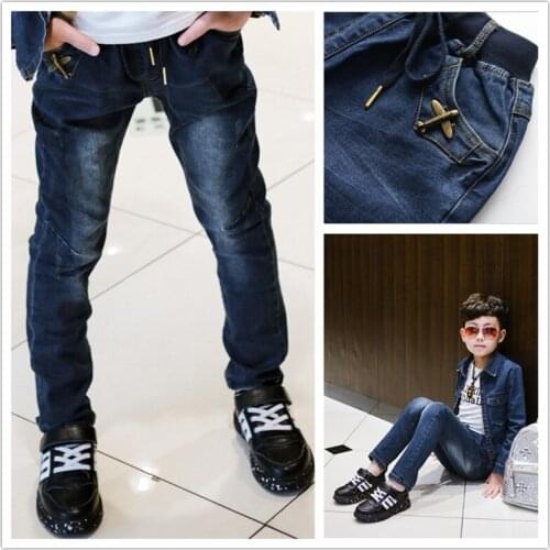 Boys Pants 2019 Autumn Kids boy Jeans Elastic Waist Stretch Denim Clothes Children Trousers For 3-13 Years Boy Pencil Leggings