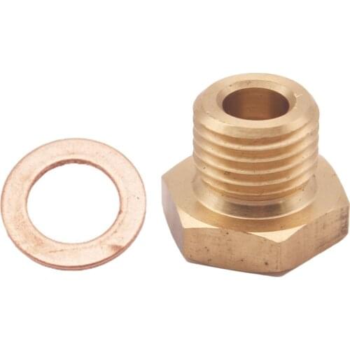 OilPressure Temperature Gauge Sender Adapter Nut W/washer 1/8"NPT To M14x1.5
