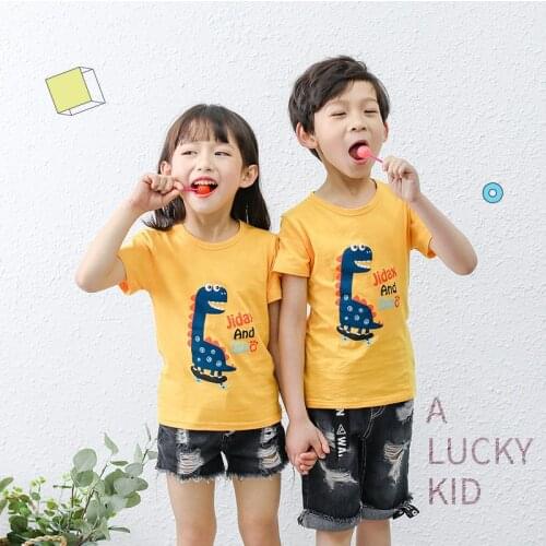 Kids T Shirts For Boys Girls Summer Children Cotton Short Sleeve Round Neck Cartoon Top Tee 3-12 Years Children Clothes