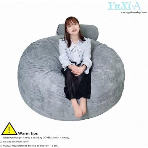Dropshipping New No Filler Big BeanBag Couch Coat Futon Comfy Recliner XXL Fur Giant Bean Bag Cover For Living Room