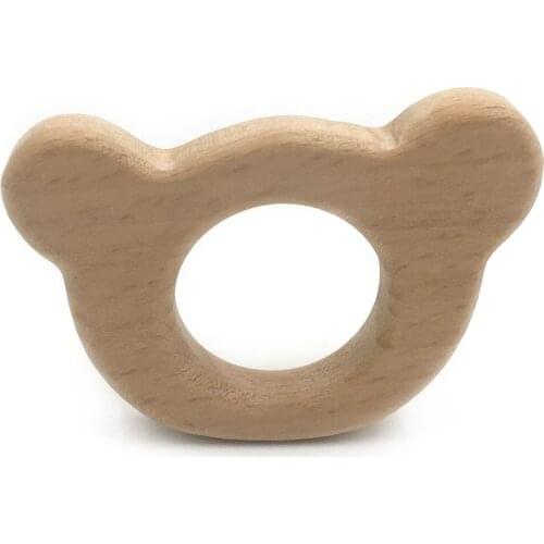 Food Grade Wooden Teething Toy Beech Baby Animal Shape Wooden Pacifier Clip Chewing Teether For Teeth Baby Accessories Teether