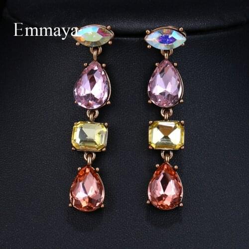 Emmaya Creative Few Type Color And Geometry ColorJewelry Pendant New Style For Girls Women Drop Earrings Gift For Friend