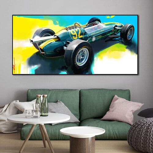 Gulf Car Artwork Vintage Racing Red Car Poster Print On Canvas Painting Home Decor Wall Picture For Living Room