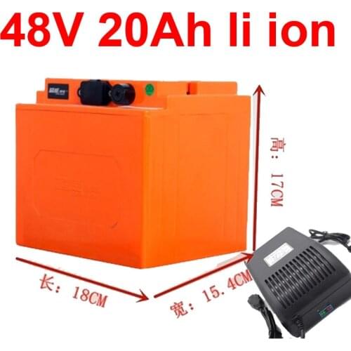 GTK 48v 20ah lithium ion battery 20AH li ion battery BMS for ebike 1500W scooter citycoco + 3A Charger