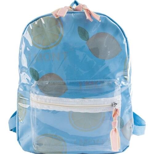 Cute Jelly Backpack Women Backpacks Fashion PVC Fruit Pattern Teen Girls Schoolbags Korean Style Chic Bookbag
