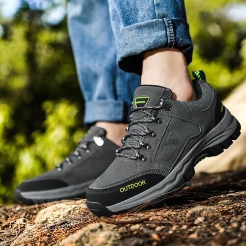 2020 New Arrival Classics Style Men Hiking Shoes Lace Up Men Outdoor Sport Shoes Jogging Trekking Sneakers Mountain Shoes Size48