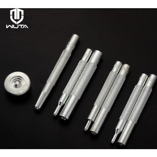 WUTA Die Punch Fix Tool Set For 10/12.5/15mm Popper Snap Fasteners Press Studs Button Installation Kit Metal Leather Craft Tools