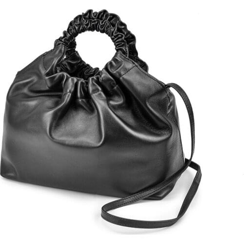 2020 new fashion sheepskin soft wrinkle handbag long strap shoulder bags