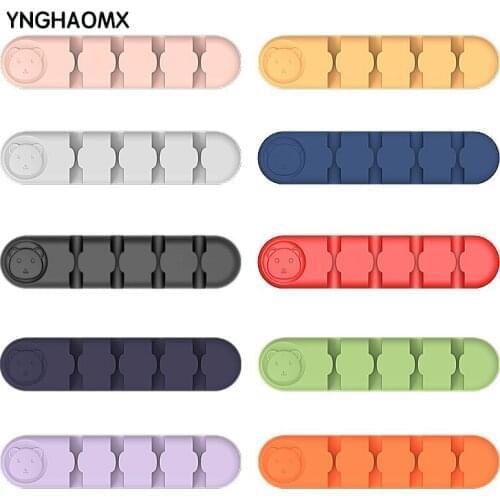 New bear Silicon Cable Winder Earphone Cable Holder Wire Storage Clips Charger Management Charger Cable Desk Organize 200pcs/lot