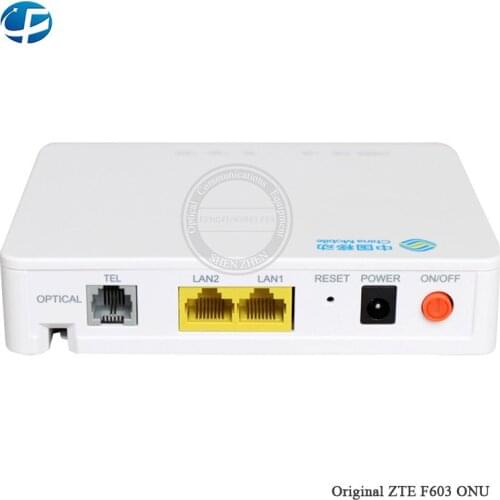 Original ZTE F603 GPON ONU ONT 1GE+1FE+1TEL,Single Fiber Optical Network Terminal WIth Power And Box