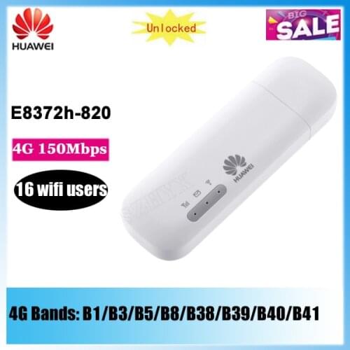 Unlocked Huawei E8372 E8372h-820 E8372h-320 Wingle LTE 4G USB MODEM WIFI Mobile 4g Dongle USB Stick pk e8372h-608 e8372h-155