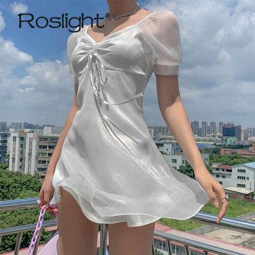 Roslight White Summer Dresses