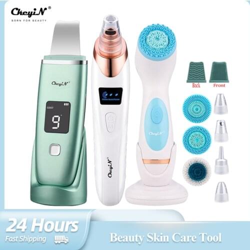 EMS Facial Skin Ultrasonic Scrubber Blackhead Ance Remover Deep Cleansing Brush Anti Wrinkle Silicone Beauty Machine Skin Care