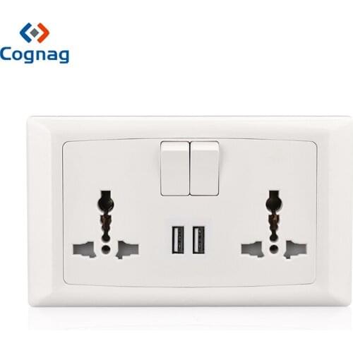 Universal USB Wall Socket AC 110-250V Dual USB Electric Wall Charger Dock Station Socket Power Outlet Panel Plate with