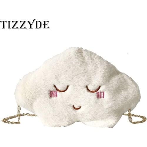 2019 new plush fur cloud lady shoulder bag mini diary bag cute expression shoulder chain lady diagonal bag BXW201