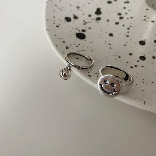 Orgin Summer Minimalist Smile Bells Open Ring for Women Unique Design Adjustable Metal Ring Everyday Jewelry Accessories Gift