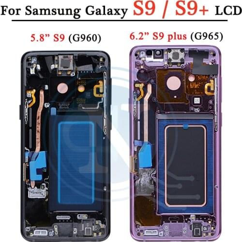 S9 Display For Samsung Galaxty S9 Plus LCD Touch screen With Frame Super AMOLED For Samsung S9 G960F S9Plus G965F LCD Display