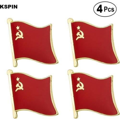 USSR Flag Pin Lapel Pin Badge Brooch Icons 4pcs