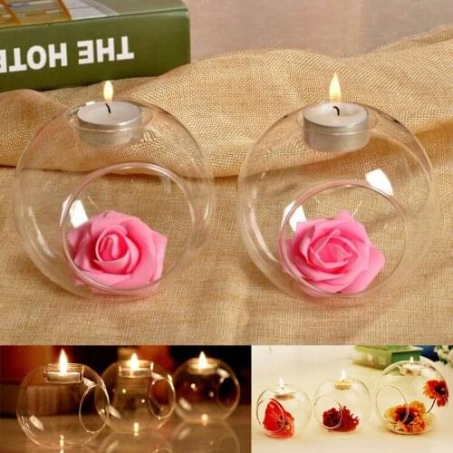 1 x Crystal Glass Candle Holder Candlestick Romantic Wedding Dinner Home Decor