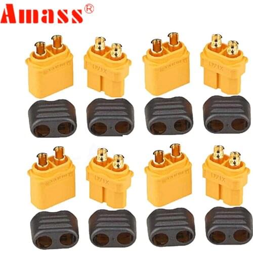 10pcs Amass XT60h connector XT60-T plug with Sheath Housing Female / male XT60 plug for RC Lipo Battery rc cars fpve drones
