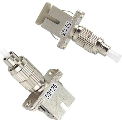 2pcs/lot Multimode 50/125 SC Female to FC Male Fiber Optic Hybrid Adapter