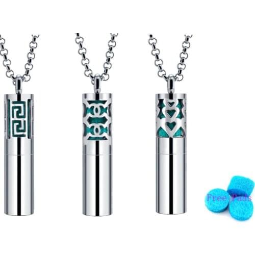 316L Stainless Steel Vintage Aromatherapy Perfume Essential Oils Diffuser Necklace Storage Locket Silver color Pendant 1pcs