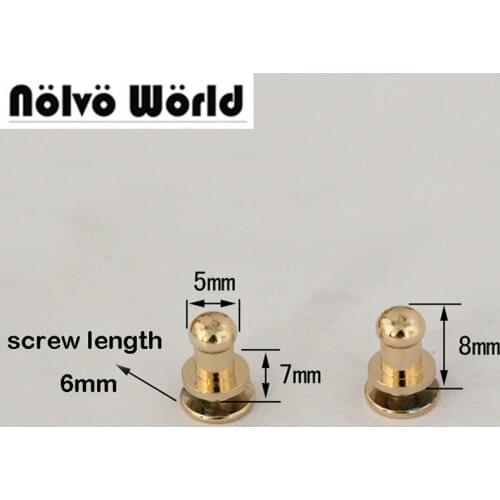 50pcs 5mm Stud Screw Round Head Nail Leather Screw Rivet Chicago Button for DIY Decoration Metal Parts,50PCS 4Colors