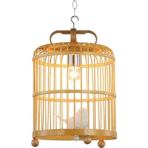 Southeast Asia Bamboo Bird Cage Pendant Lights Restaurant Kitchen Shop Tea Room Aisle Chinese Art Deco Hanging Lights Luminaires