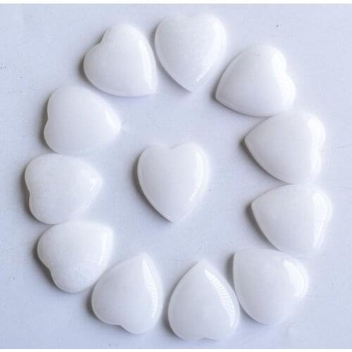 Fashion good quality Natural stone white marble heart shape cab cabochons beads for jewelry making 25mm wholesale 12pcs/lot
