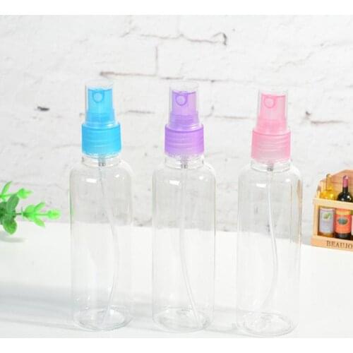Water Sprayer Bottle 100ml Transparent Empty Spray Plastic Random Color Empty Cosmetic Mist Water Foggers For Alcohol Atomizer