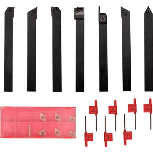 21pcs 10mm Shank Lathe Turning Tool Holder Boring Bar Carbide Inserts Lathe Turning Tool Handle Lathe Turning Tool Lathe Cutter