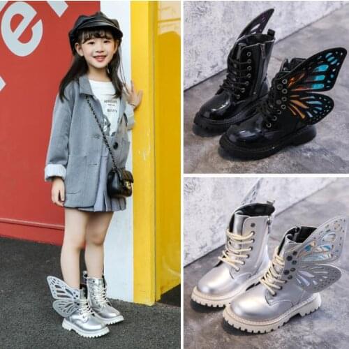 Childrens Martin Boots PU Leather 2020 New Boys Girls Soft Sole Short Fashion Boots British Style Kids Sport Shoes Baby Sneaker