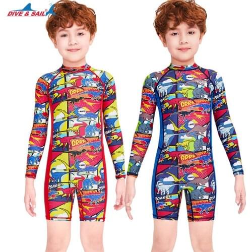 Boys Rash Guard Long Sleeve Boylegs One Piece Swimsuit Zipper Surfing Bathing Suit UPF 50+ Sunsuit Swimwear 2-10 Years