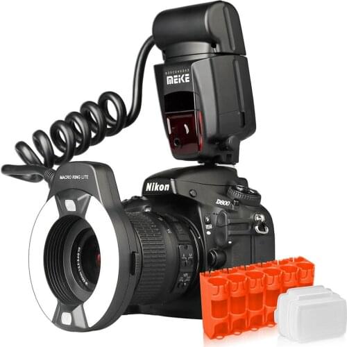 Meike MK-14EXT Ring Macro Flash TTL is suitable for Nikon D5600 D5200 D5100 D5000 D3200D90 D750 D600 with LED AF auxiliary light