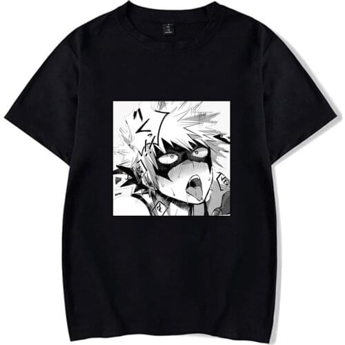 Unisex my hero academia Harajuku Cool Japanese Anime Bakugou Katsuki Print Short Sleeve t shirt Male Streetwear Casual T-shirts