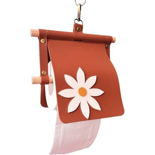 PU Leather Tissue Box, Wall Mounted Tissue Storage Shelf Waterproof Tissue Box for Kitchen / Toilet