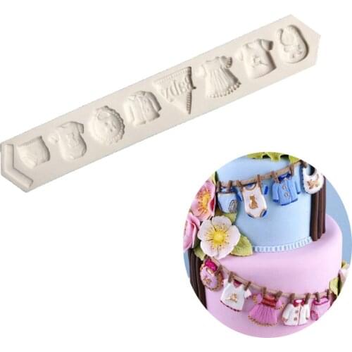 JX-LCl Baby Clothes Silicone Cake Fondant Mould Chocolate Baking Decoration Mold