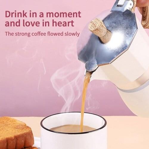 Coffee Maker Pot Aluminum Mocha Espresso Percolator Pot Coffee Kettle Cafetera Home Outdoor Stovetop Cafe Tools Sliver Red Black