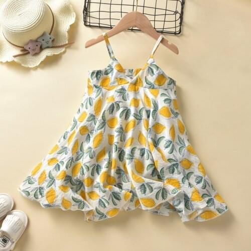 FOCUSNORM Summer Kids Girls Boho Dress 3 Colors Flowers Printed Strap Sleeveless Ruffles A-Line Sundress 2-8Y