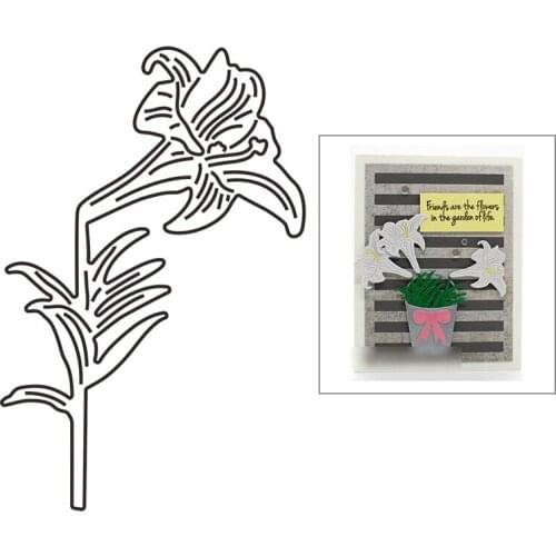 2021 New Botanical Easter Lily Metal Cutting Dies For Mould Cut Paper Embossing Making Greeting Card DIY Scrapbooking No Stamps