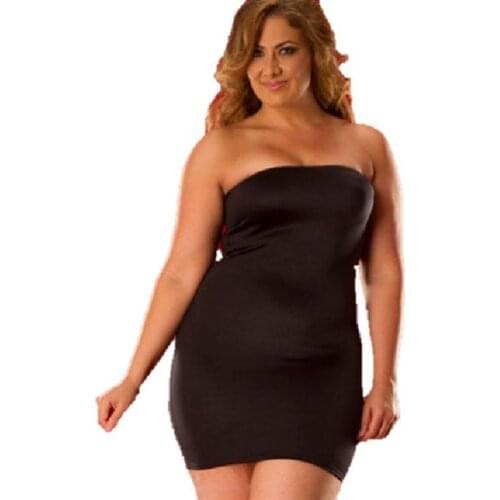 Large Size Strapless Mini Dress Tsec031043