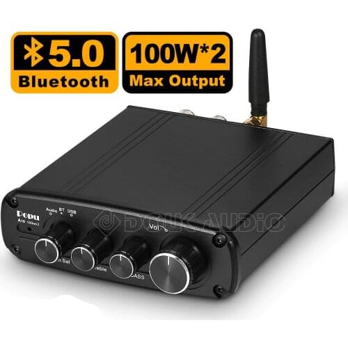 Nobsound Mini Bluetooth 5.0 Power Amplifier DAC USB Sound Card HiFi Class D Stereo TPA3116D2 Digital Amp 100W*2