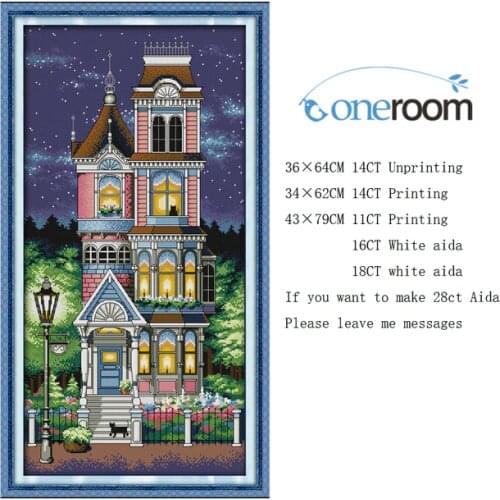 CT Printing 14CT 16CT 18CT 28CT A quiet night scenery decor painting counted Cross Stitch kits needlework Set