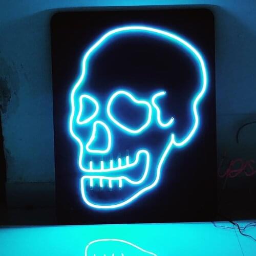 Neon Sign Skeleton Logo Neon Light Wall Sign Window Advertise Lamp Home Bedroom Decor Home Acrylic Room Decor