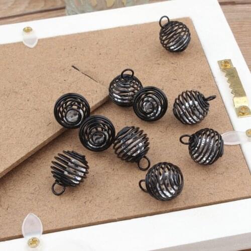 Newest Trendy Rhinestone Core decoration Black Alloy Spherical Rounds Shape Crystals Balls Metal Charms Diy Jewelry pendants